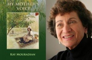 My Mother's Voice book cover beside a portrait of Kay Mouradian.