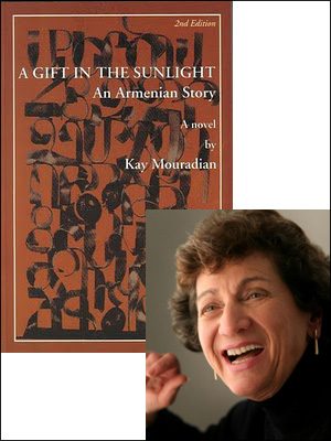 A Gift in the Sunlight book cover beside a portrait of Kay Mouradian.